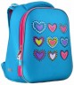 Ранец ортопедический каркасный YES Hearts turquoise H-12
