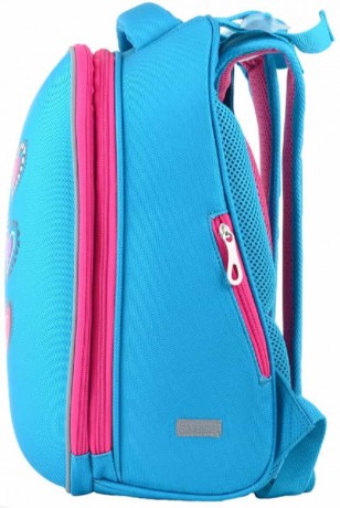 Ранец ортопедический каркасный YES Hearts turquoise H-12
