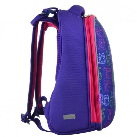 Ранец ортопедический каркасный YES Kotomaniya blue H-12